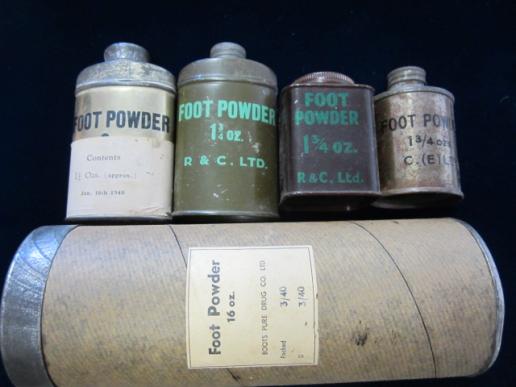 5 Cans British WW2 Foot Powder