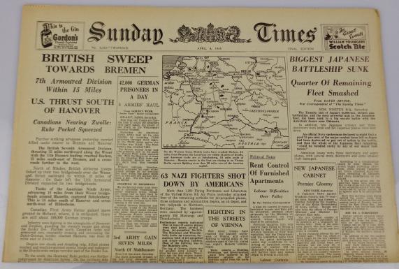 British WW2 Newspaper Sunday Times