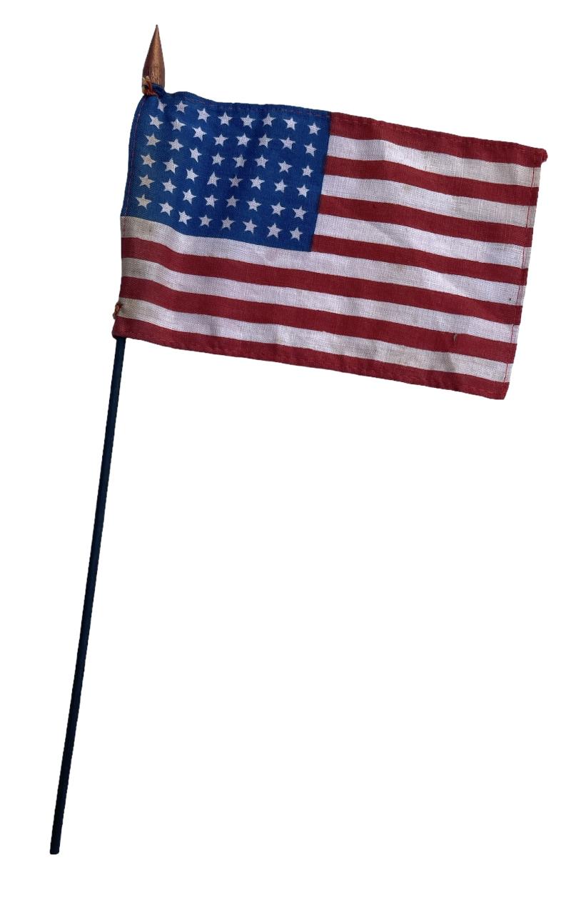 US WW2 48 star Little Flag on pole