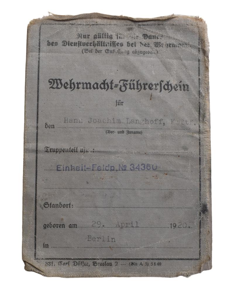 Wehrmacht Drivers License