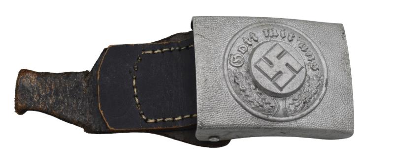 Polizei Belt Buckle with leather Tab