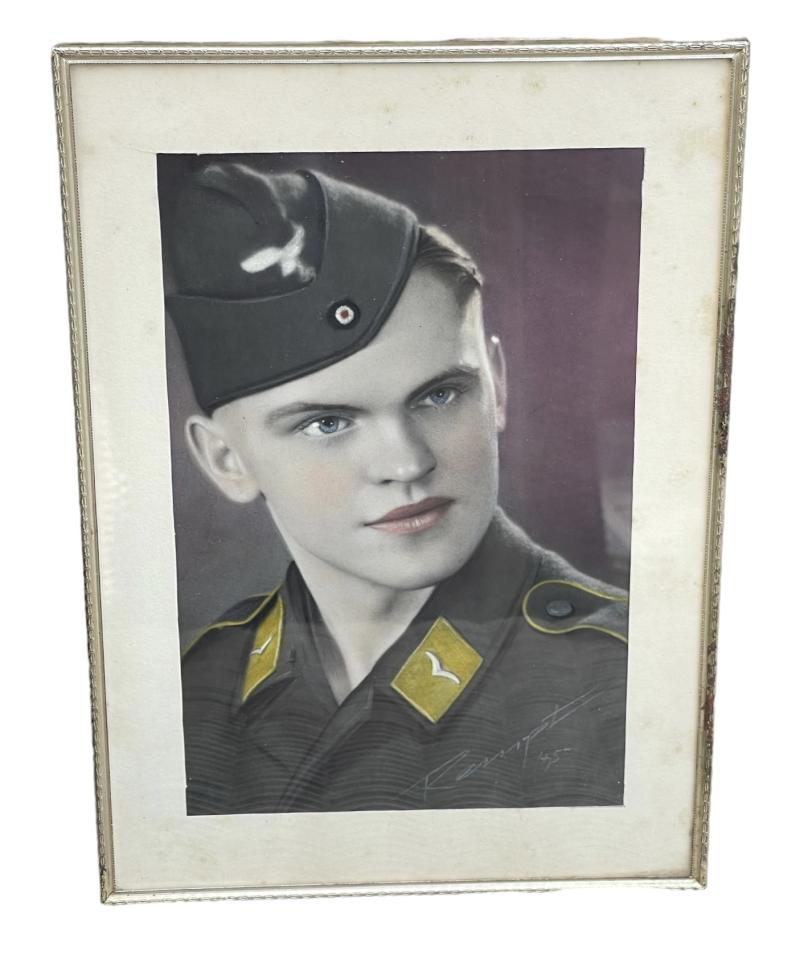 Imcs Militaria Framed Luftwaffe Portrait Photograph