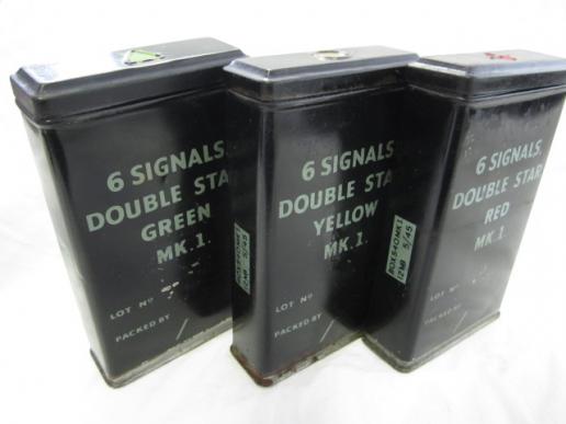 Set of 3 metal Britich/Canadian Flare containers