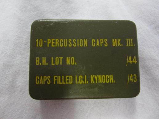 British Metal container for 10-Percussion Caps MK3