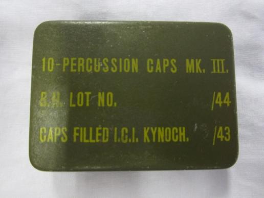 British Metal can for Percussion Caps