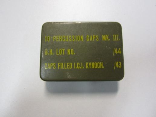 British WW2 metal Percussion Caps Container