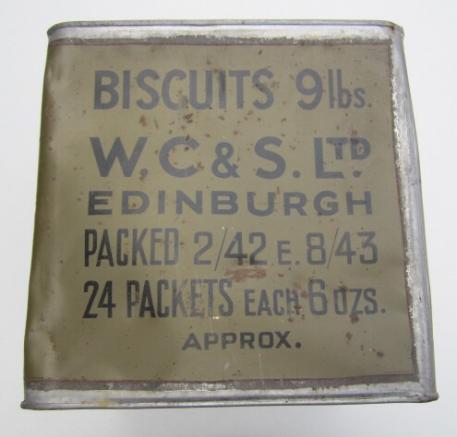 British WW2 metal Biscuit Tin 