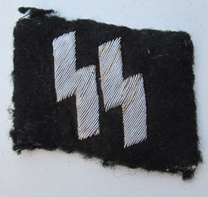 WaffenSS uniform removed Officers Collar Tab