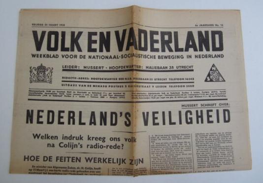 Dutch NSB Newspaper Volk en Vaderland