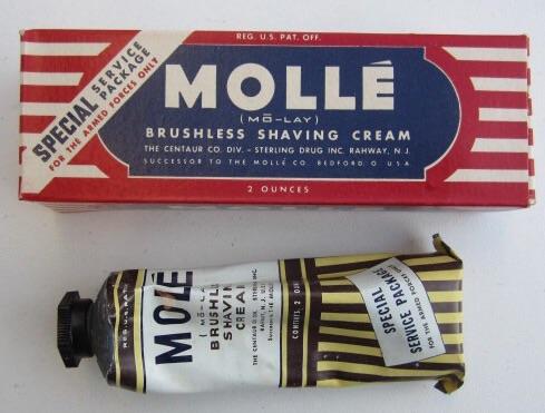 US WW2 Molle Shaving Cream Original carton packaging with original content. Made for the armed forces. In mint condition.