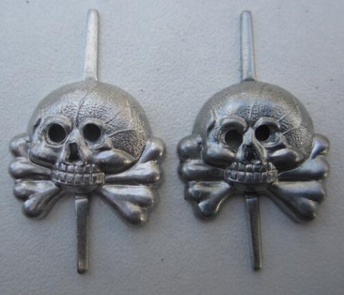 Wehrmacht Panzer Collar Patch Skull Set