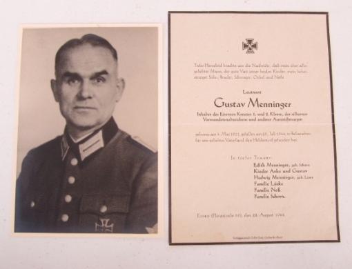 Death Notice Wehrmacht Officer