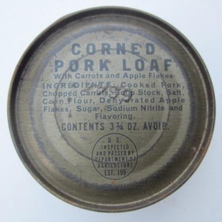 US WW2 K Ration Corned Pork Loaf Can