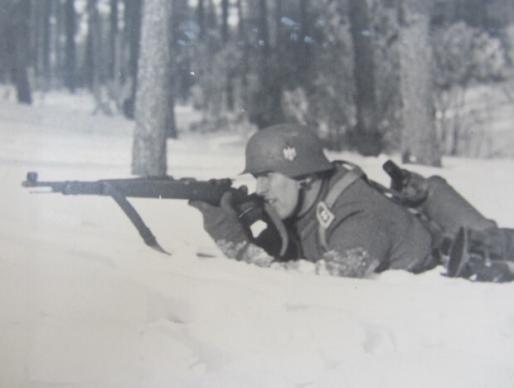 Photograph Wehrmacht Soldier Shooting in the Snow