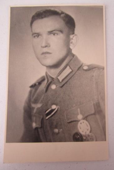 Photograph Wehrmacht Soldier with Assault Badge