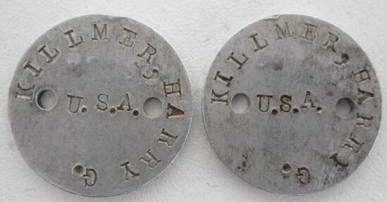 US WW1 Dog Tags set