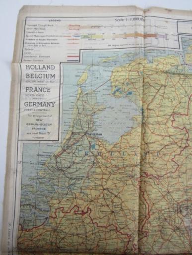 British/US WW2 Silk Escape Map