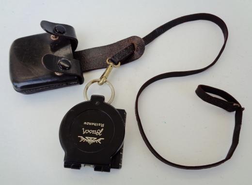 Wehrmacht Marching-compass in leather pouch and leather strap