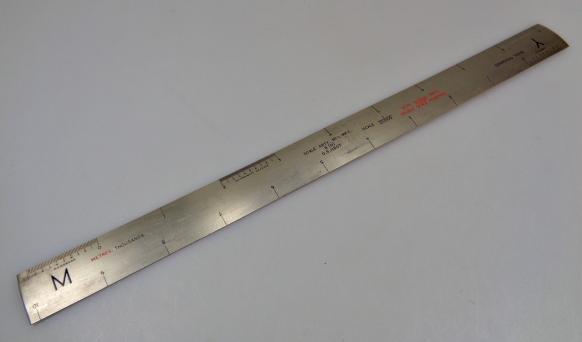 British WW2 metal Map Ruler