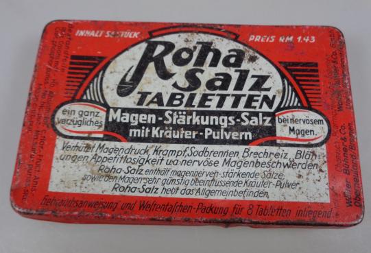 Wehrmacht era Metal Can with Salt Tablets