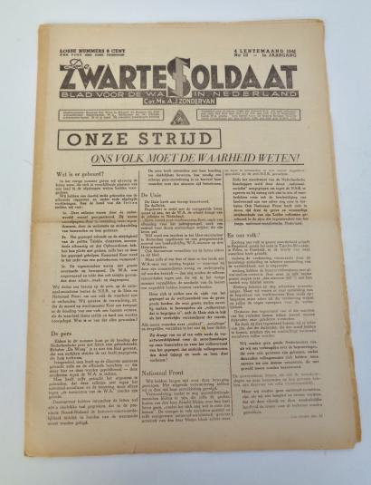 Dutch NSB Newspaper De Zwarte Soldaat