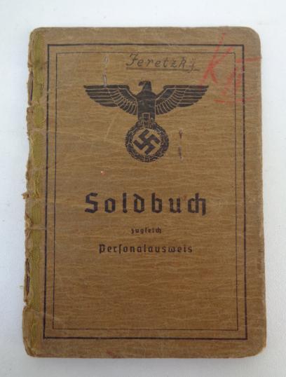 Wehrmacht Soldbuch Schutze Jeretzky