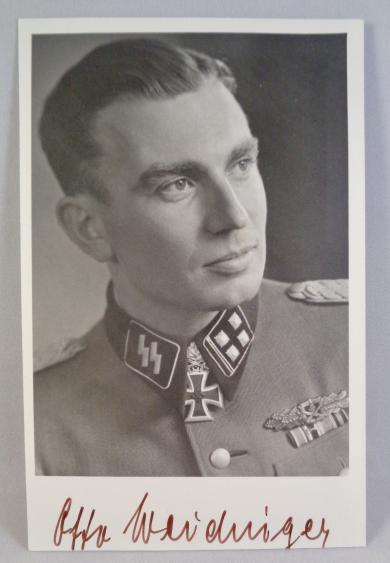 Signed Photo SS Obersturmbahnfuhrer Weidinger