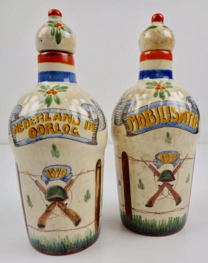 2 Dutch Porceline Liquor Jugs 1939/1940