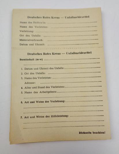 Deutsches Rotes Kreutz Accident Reporting Forms