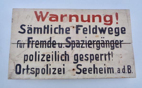 Police wooden Warning Sign