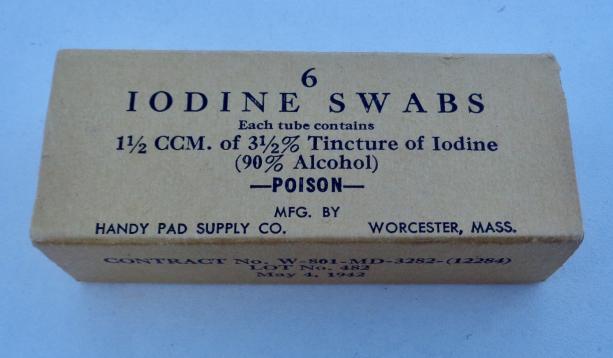 US WW2 Medical Iodine Swabs