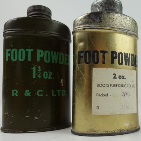 British WW2 Foot Powder Cans