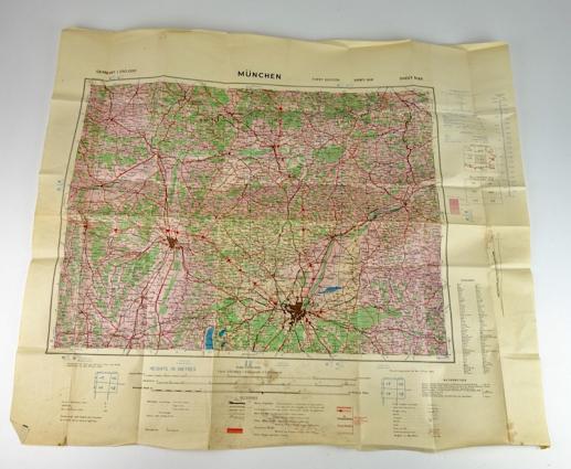 US WW2 Army/Air Map of Munich