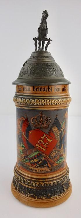 German WW1 Beer Stein 127th Infantry Regiment.