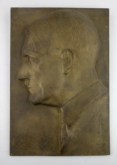 Brass Adolf Hitler Plaque