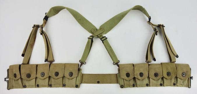 US WW2 Garand Belt and Suspenders