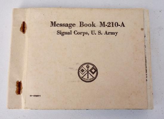 US WW2 Message Book US Signal Corps