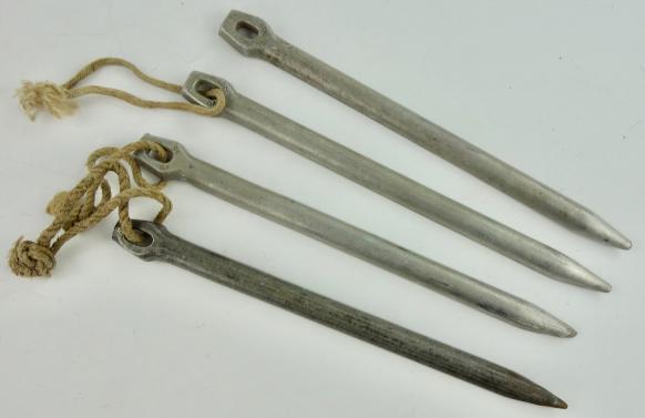 4 Wehrmacht Aluminum Tent Pegs