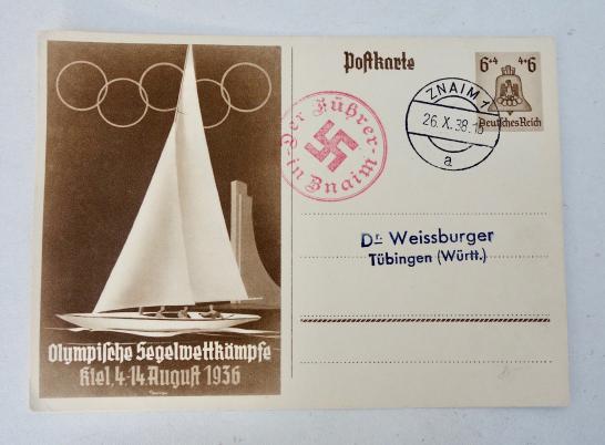 Early Third Reich Postcard Olympic Games 1936