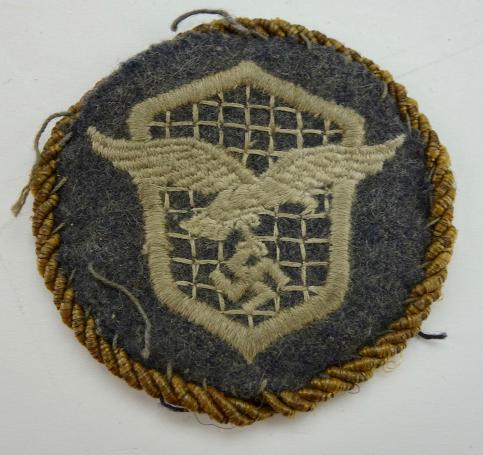 Luftwaffe cloth Drivers Badge with Gold Piping