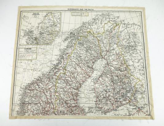 British WW2 Escape map Scandinavia and the Baltic