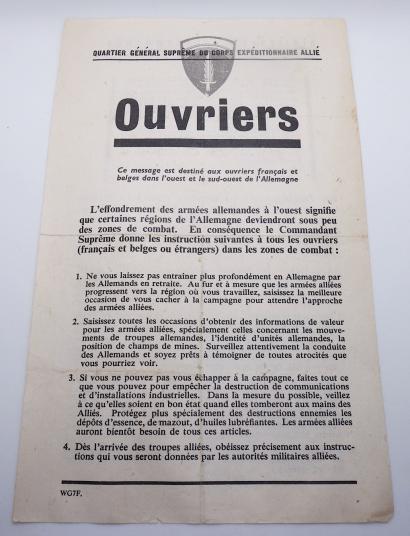 Allied Flyer (Safe Conduct) French Version