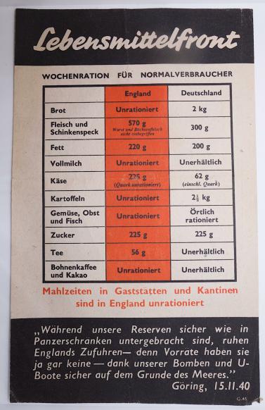 Allied Propaganda Flyer about Food Scarcity in Germany