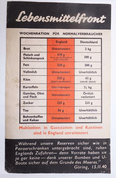 Allied Propaganda Flyer about Food Scarcity in Germany