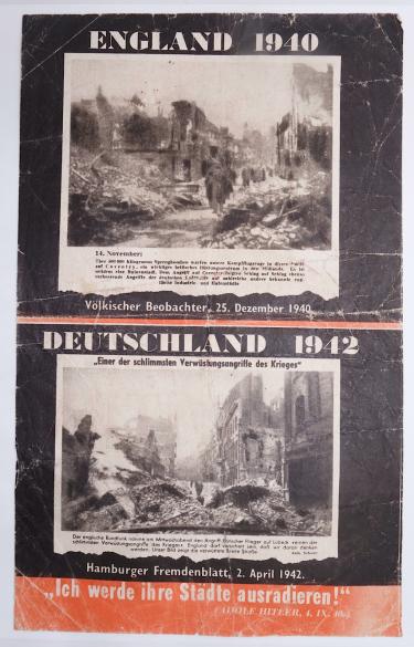 Allied Propaganda Flyer About Bombs on Lübeck