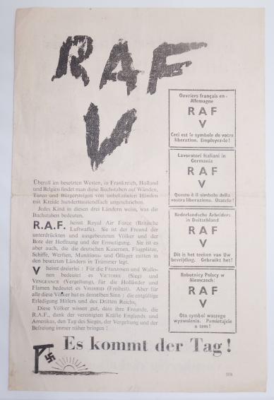 Allied Propaganda Flyer About Bombing Germany