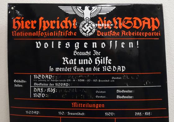 NSDAP Enamel Sign (Information Board)