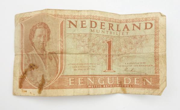 Dutch one Gilder note 1945