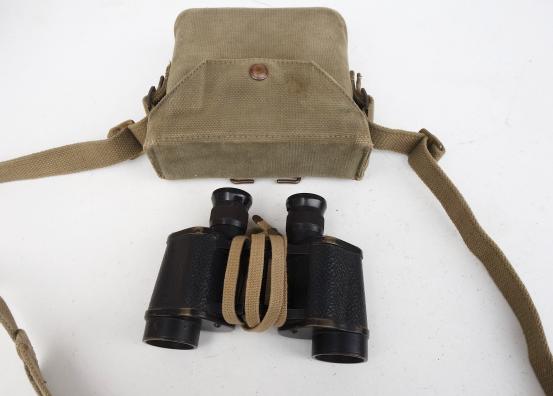 British Binoculars in Webbing Pouch