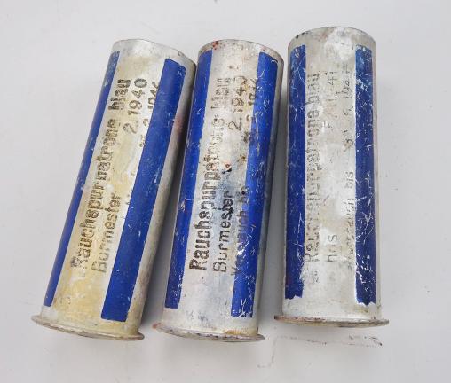 3 Wehrmacht empty Flare Shells (Blue)